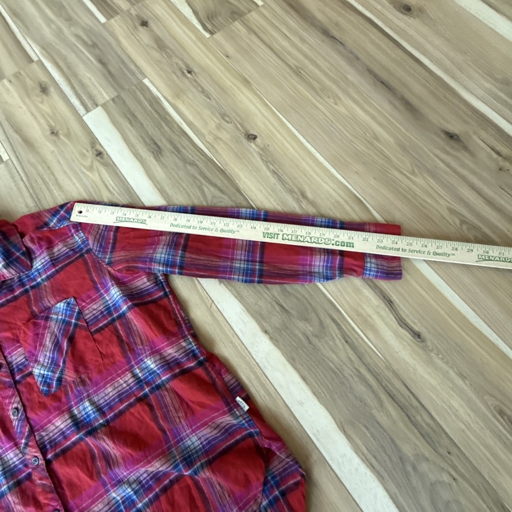 Orvis Classic Collection Red Purple Plaid Flannel Button Down Shirt Womens XXL - Picture 4 of 6